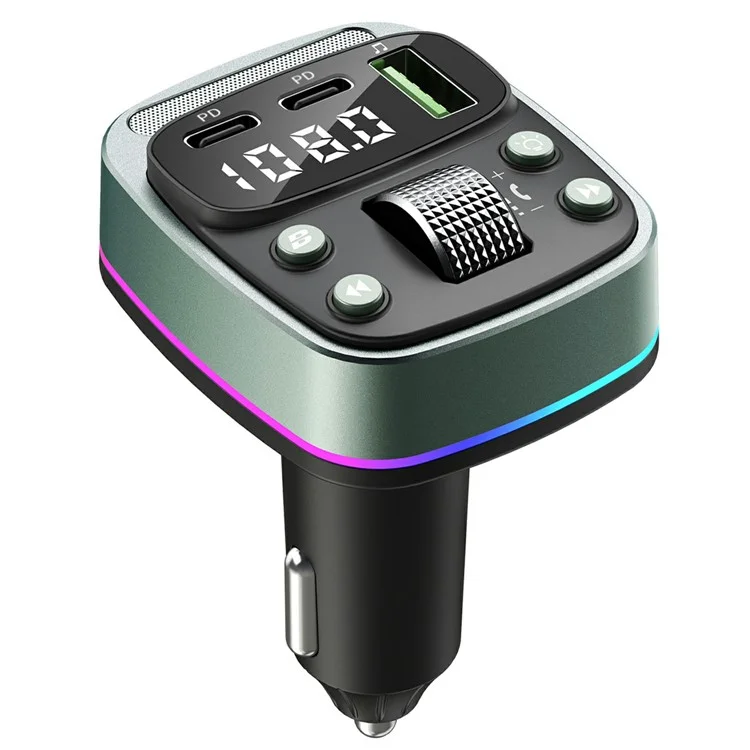 GZ08 Car BT MP3 Player with Car Charger Fast Charging Digital Display Voltage Lossless Audio Quality