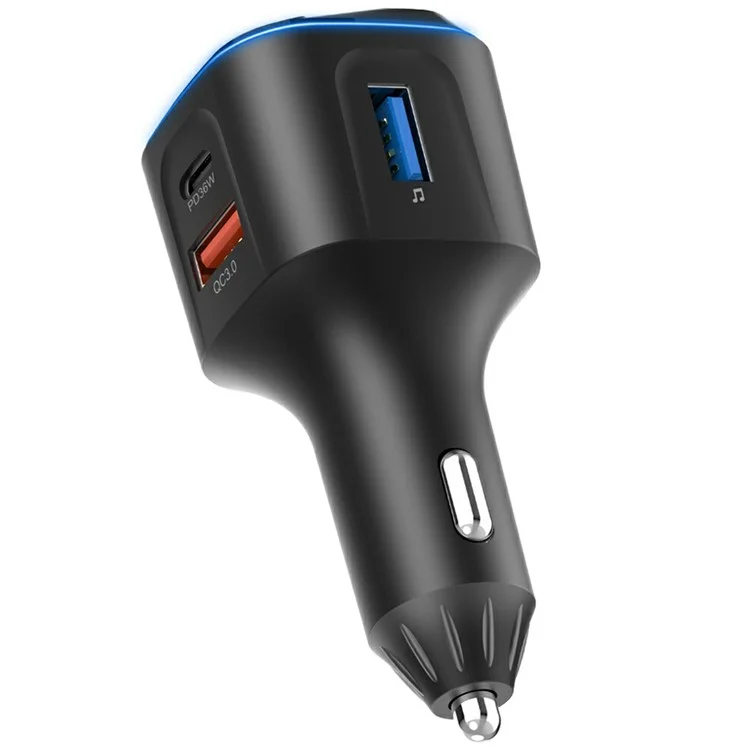 BC80 Car Charger Bluetooth-Compatible MP3 Player Hands-Free Calling Voltage Display Adapter