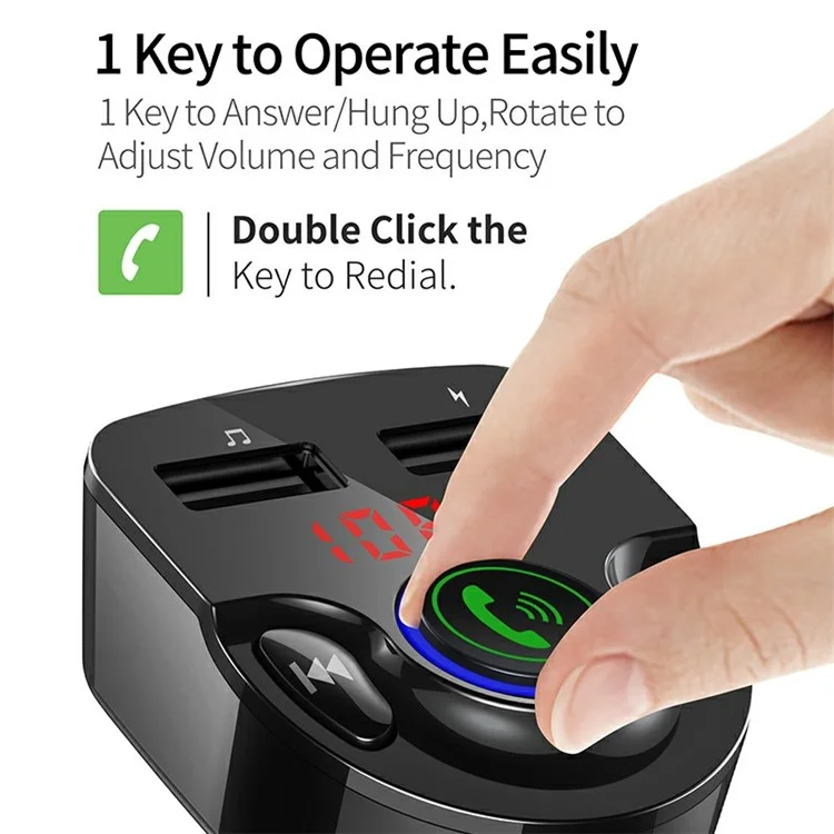 G32 Car Charger Voltage Detection FM Transmitter Bluetooth-Compatible MP3 Player with Voice Navigation