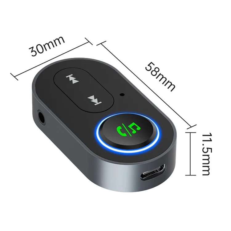 BR10 Car Bluetooth 5.0 Adaptador de 3.5 mm Aux Audio Música Receptor Inalámbrico Adaptador de Llamadas Manos Libres