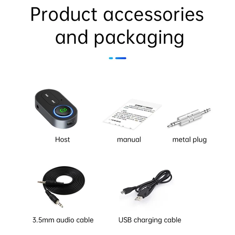 BR10 Car Bluetooth-compatible 5.0 Adapter 3.5mm Aux Audio Music Wireless Receiver Hands-free Call Adapter