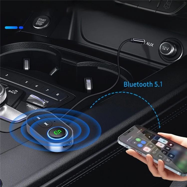 BR10 Car Bluetooth 5.0 Adapter 3.5mm Aux Audiomusik Wireless Receiver Freisprechanruf-adapter