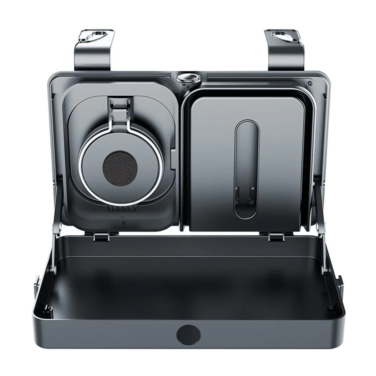Support de plateau repas pour siège arrière de voiture K255, avec porte-gobelet, boîte à mouchoirs et organisateur extensible en plastique