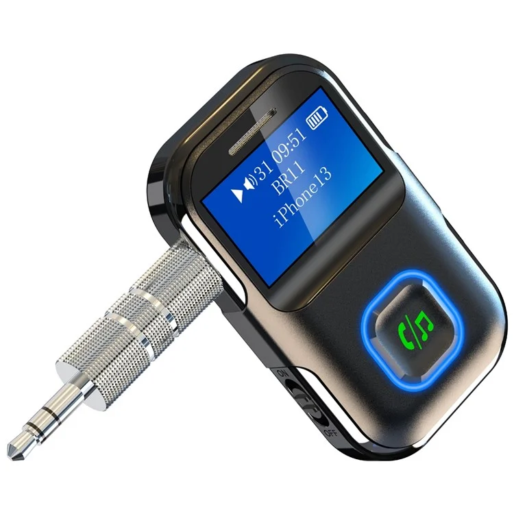BR11 LCD Screen Car Bluetooth-compatible 5.0 Adapter 3.5mm Audio Music Wireless Receiver Transmitter Hands-free Call Adapter