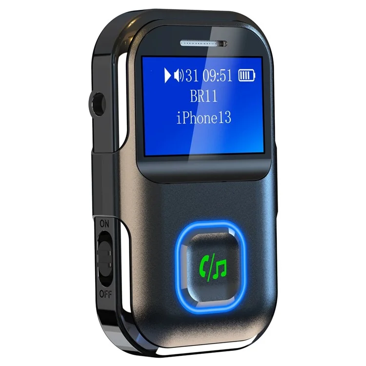BR11 LCD Screen Car Bluetooth-compatible 5.0 Adapter 3.5mm Audio Music Wireless Receiver Transmitter Hands-free Call Adapter
