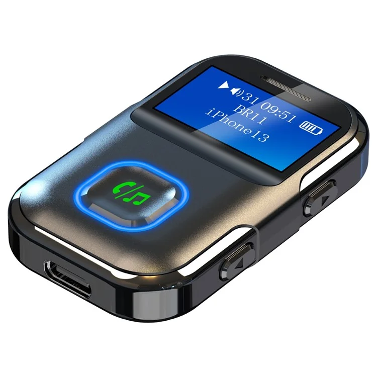 BR11 LCD Screen Car Bluetooth-compatible 5.0 Adapter 3.5mm Audio Music Wireless Receiver Transmitter Hands-free Call Adapter