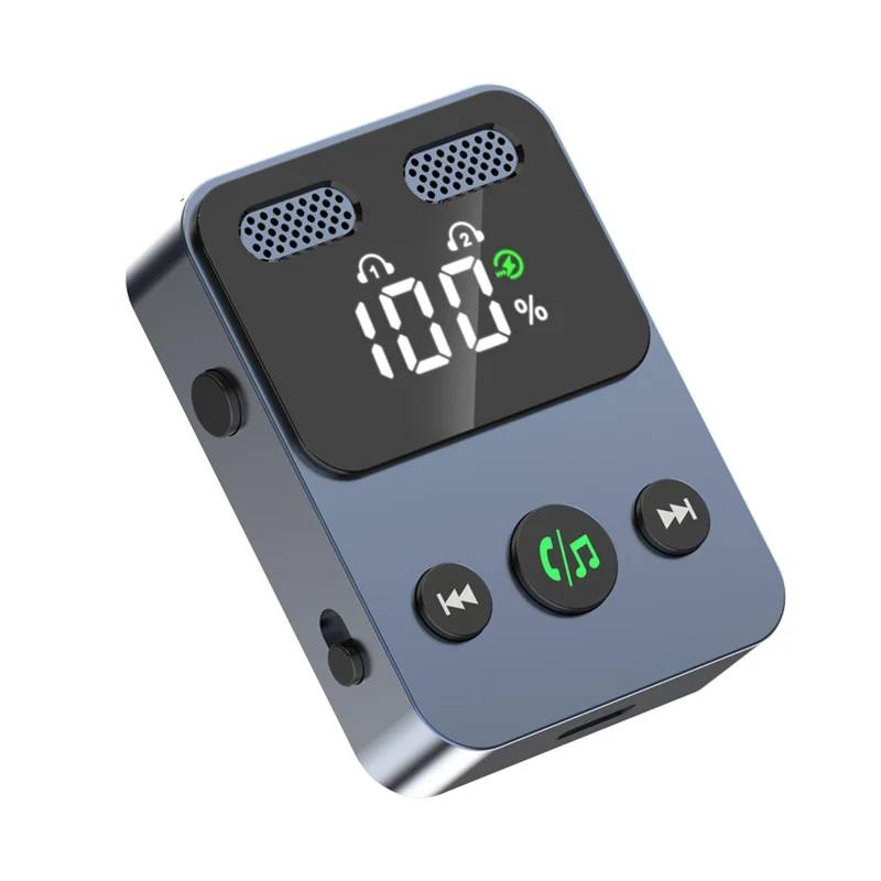 BR17 2 In 1 Digital Display Bluetooth-Compatible Receiver Transmitter Car Audio Adapter with Bass Boost