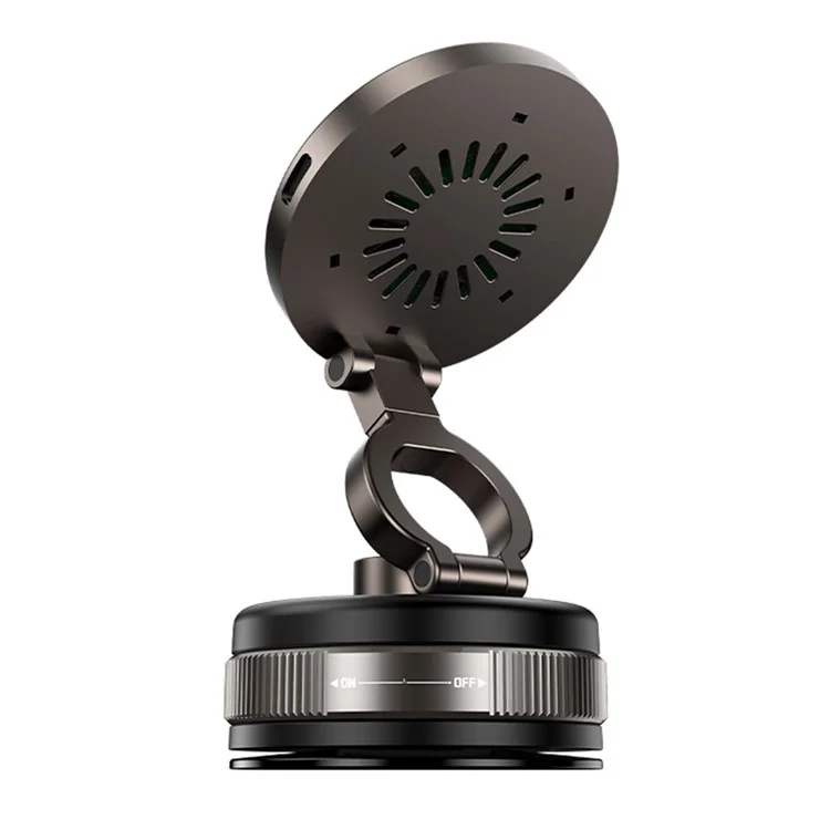 D1W Magnetic Car Phone Holder Wireless Charger 360° Foldable Vacuum Suction Phone Mount Stand - Black