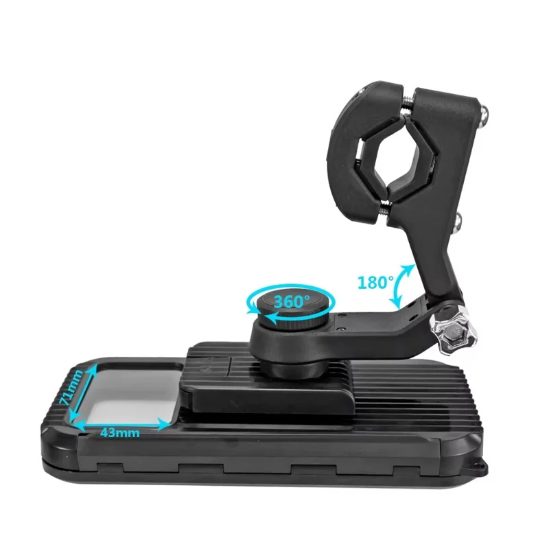 Bike Phone Mount Waterproof Case Motorcycle Bicycle Electric Scooter Rotatable IPX4 Cellphone Holder