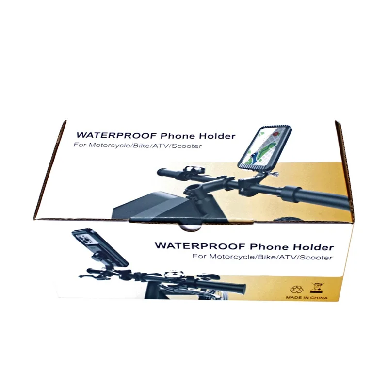 Bike Phone Mount Waterproof Case Motorcycle Bicycle Electric Scooter Rotatable IPX4 Cellphone Holder