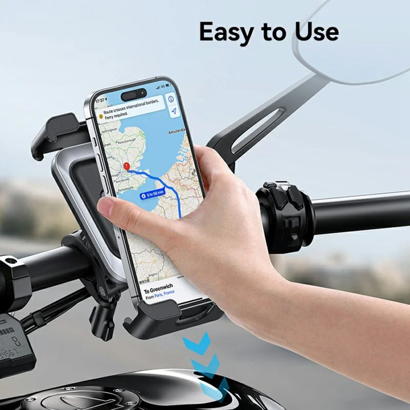 USAMS ZJ082 Bike Motorcycle Universal Phone Mount Holder Handlebar Rearview Mirror Bracket