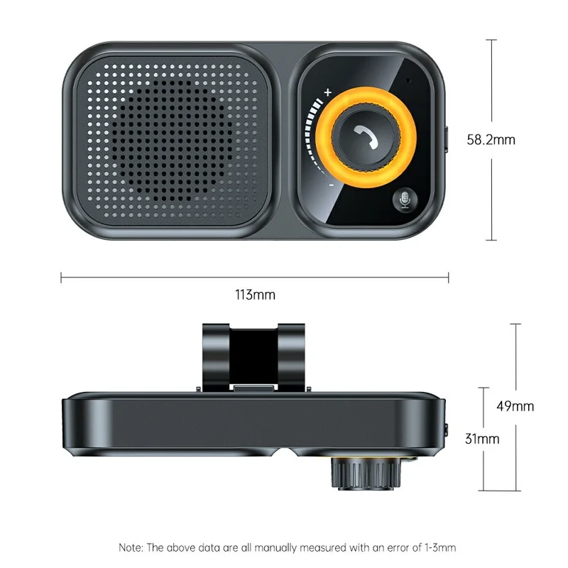Bluetooth-compatible 5.4 Car Handsfree Speaker Intelligent Clip Music Player Auto Power On