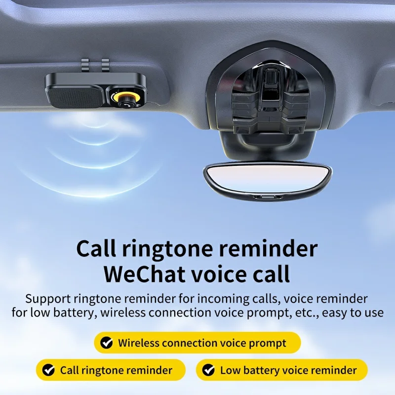Bluetooth-compatible 5.4 Car Handsfree Speaker Intelligent Clip Music Player Auto Power On