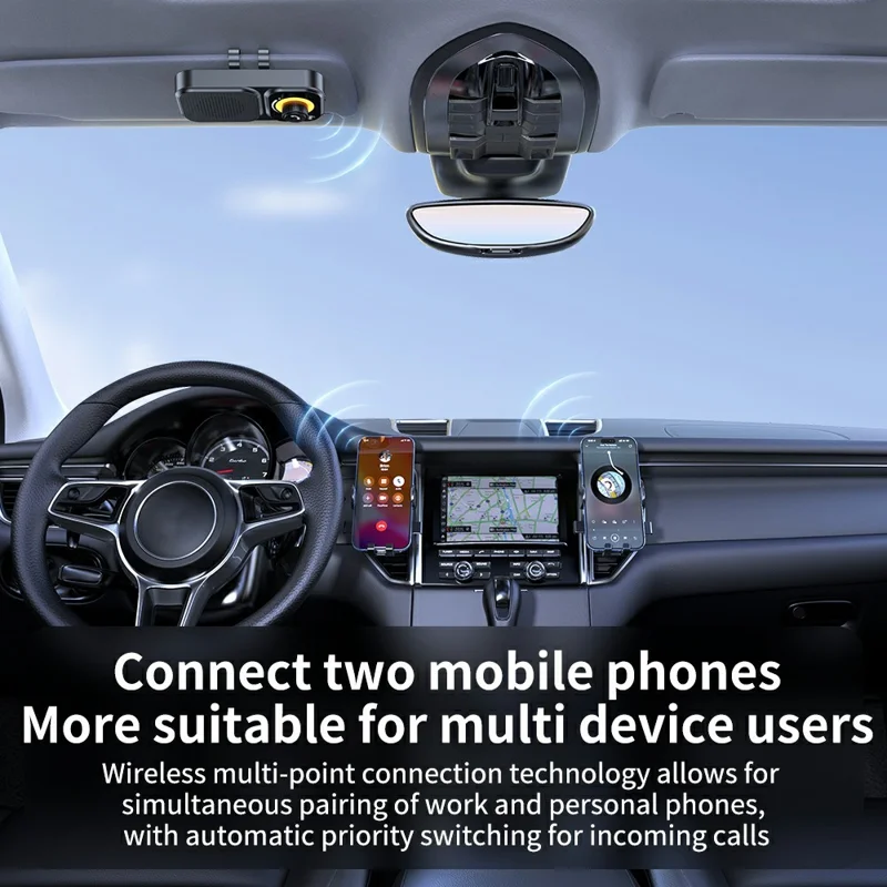 Bluetooth-compatible 5.4 Car Handsfree Speaker Intelligent Clip Music Player Auto Power On