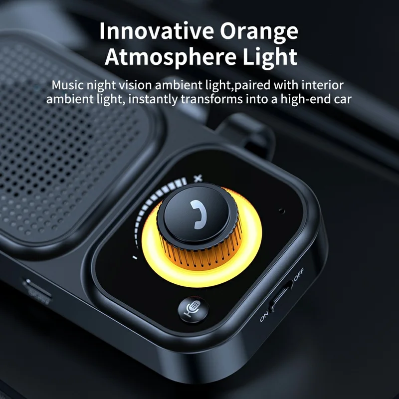 Bluetooth-compatible 5.4 Car Handsfree Speaker Intelligent Clip Music Player Auto Power On