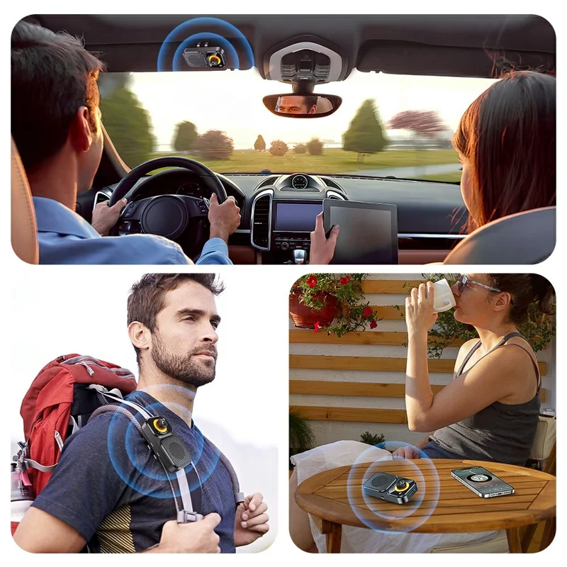Bluetooth-compatible 5.4 Car Handsfree Speaker Intelligent Clip Music Player Auto Power On