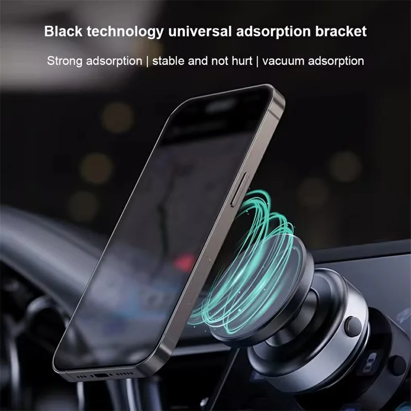 X90 Magnetic Car Phone Mount 360 Degree Rotation Strong Suction Dashboard Phone Holder - Black