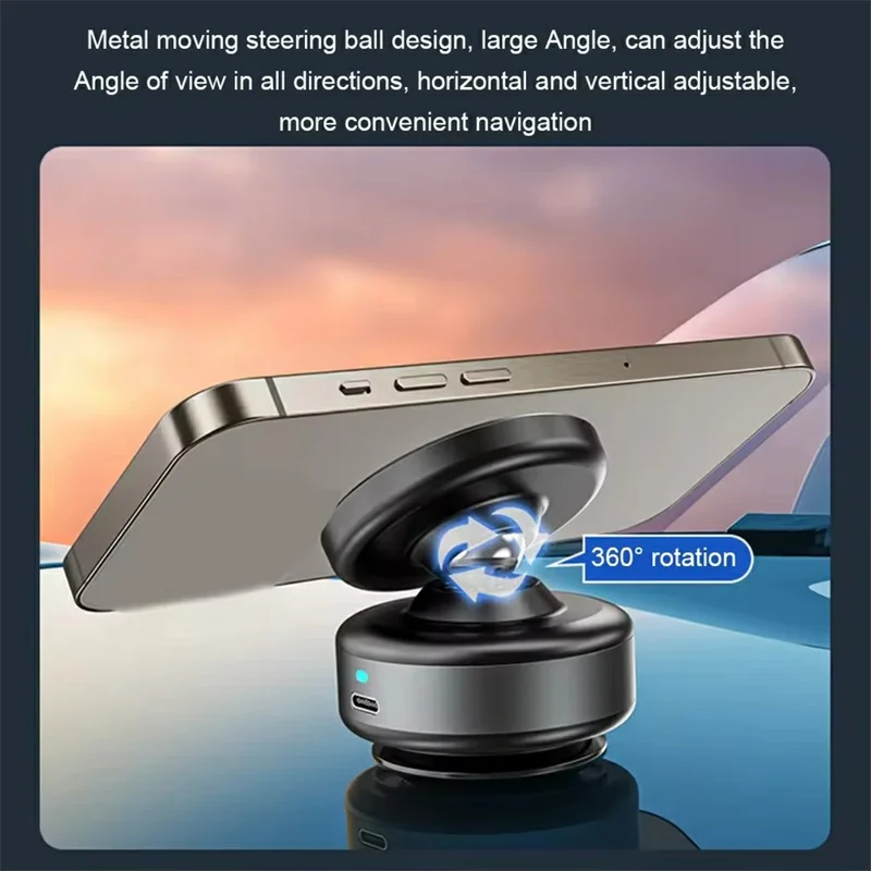 X90 Magnetic Car Phone Mount 360 Degree Rotation Strong Suction Dashboard Phone Holder - Black