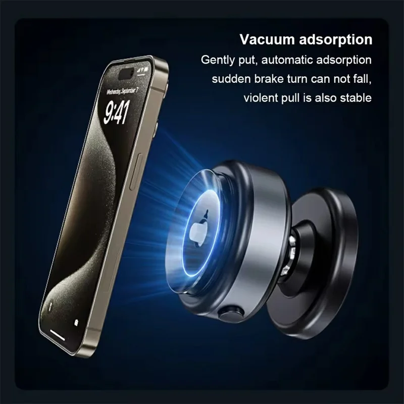 X90 Magnetic Car Phone Mount 360 Degree Rotation Strong Suction Dashboard Phone Holder - Black
