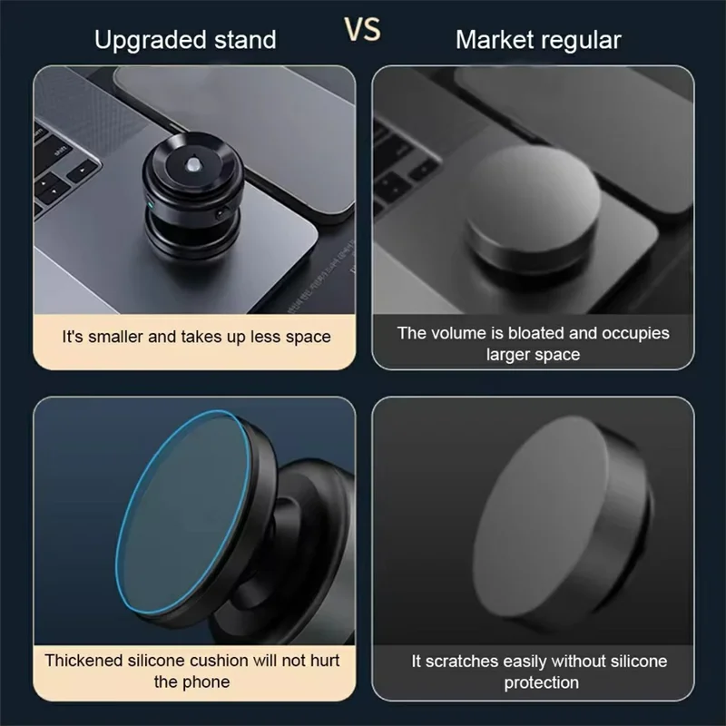 X90 Magnetic Car Phone Mount 360 Degree Rotation Strong Suction Dashboard Phone Holder - Black