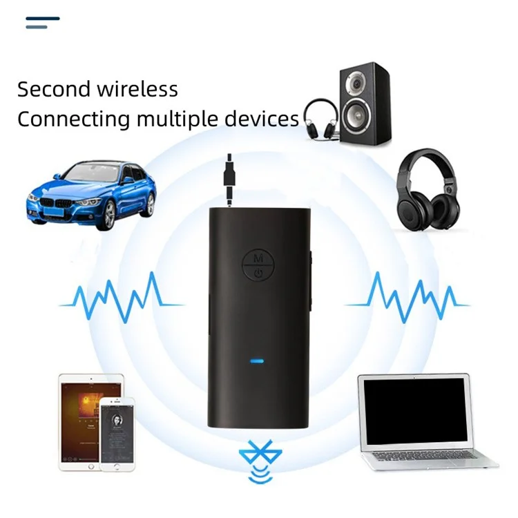 Receptor HQ-S80 Bluetooth 5.1 Con Control de Volumen de Ranura de Tarjeta TF de 3.5 mm Salida Aux Para Disfrutar de Hifi Clear Sound