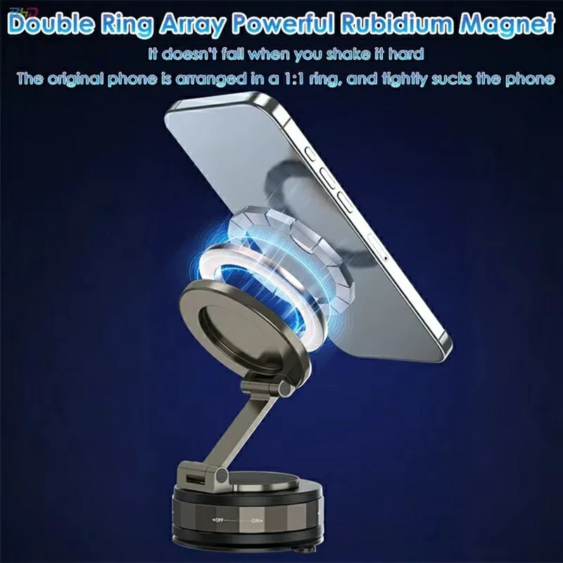 T30 Car Dashboard Magnetic Phone Holder 360 Degree Rotation Vacuum Suction Cup Bracket