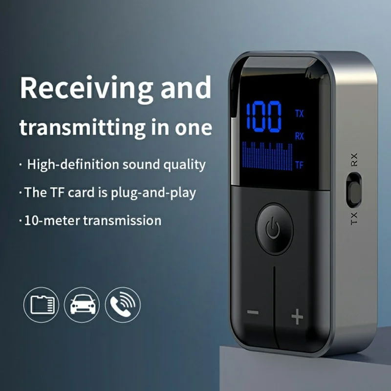 M20 Wireless AUX Receiver Transmitter Lavalier Clip Bluetooth-compatible 5.4 Adapter for Car Home Audio