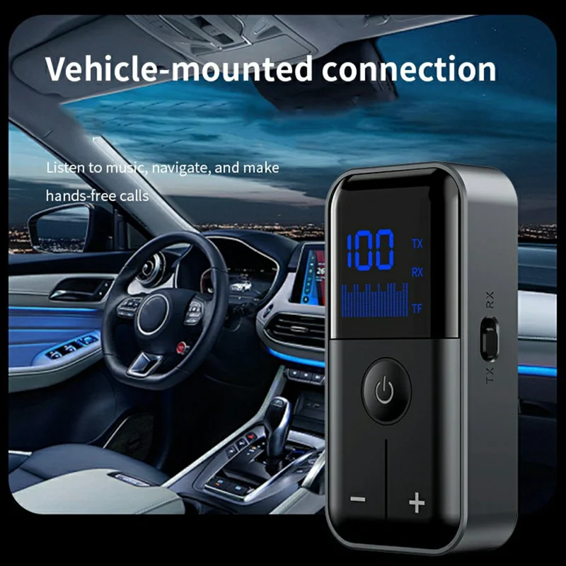 M20 Wireless AUX Receiver Transmitter Lavalier Clip Bluetooth-compatible 5.4 Adapter for Car Home Audio