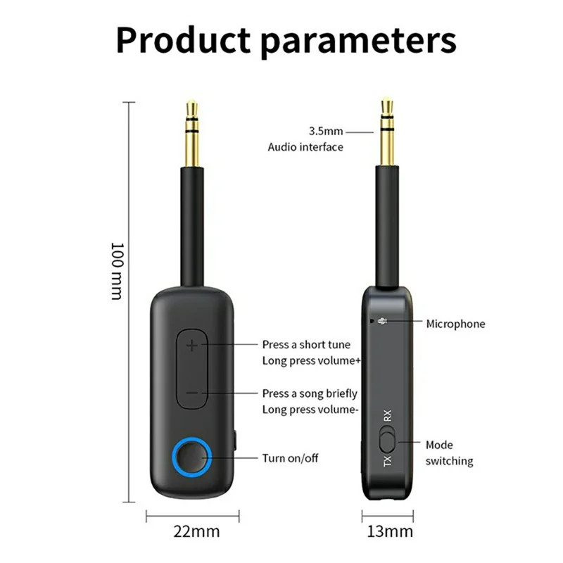M33 2 In 1 Bluetooth-compatible 5.4 Receiver Transmitter for Car AUX TV Wireless Audio Adapter