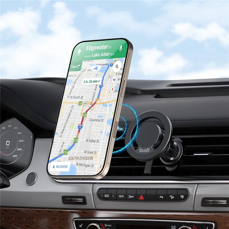 BUDI CM588B Car Air Vent Magnetic Phone Mount 360 Degree Rotation Cellphone Bracket