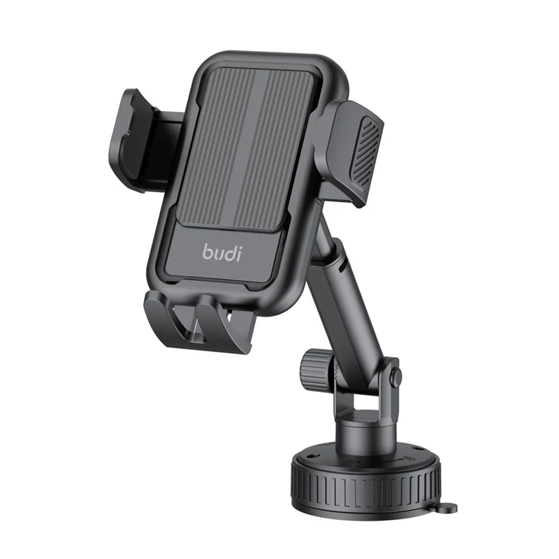 BUDI CM590B Suction Cup Base Car Mount Phone Holder One Hand Operation Adjustable Cellphone Bracket