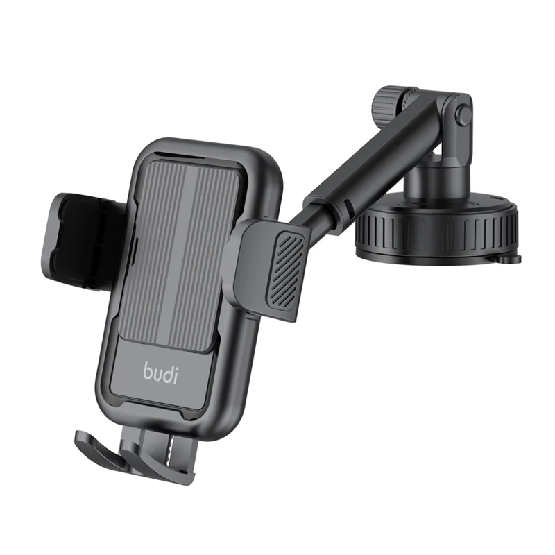 BUDI CM590B Suction Cup Base Car Mount Phone Holder One Hand Operation Adjustable Cellphone Bracket