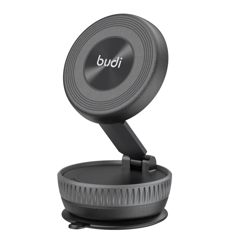 BUDI CM592B Suction Cup Base Cellphone Bracket 2-Stage Foldable Car Magnetic Mount Phone Stand