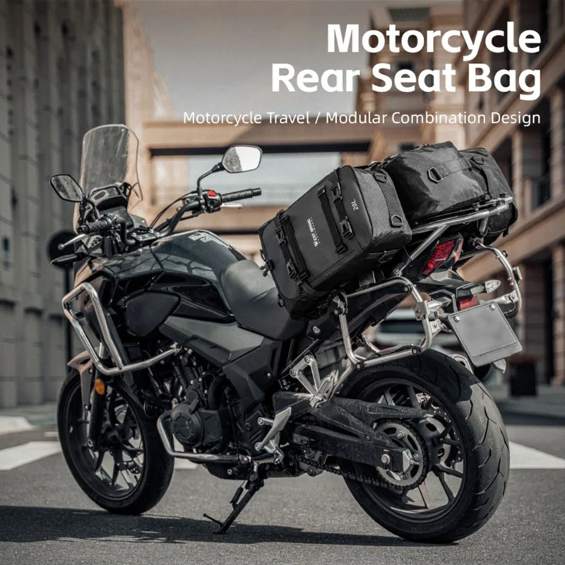 WEST BIKING 20L Grand Sac Latéral de Moto Capacité Sac de Voyage Complet Ouvert Anti-Dérapant Poche en Maille pour Moto