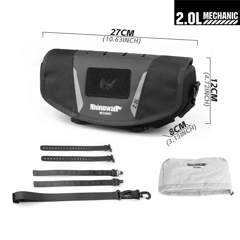 RHINOWALK MJX2010 Motorcycle Handlebar Bag Front Storage Pouch Phone Holder Crossbody Bag for Outdoor