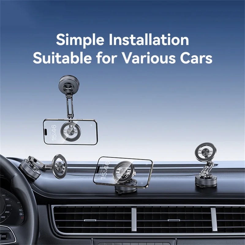 USAMS ZJ087 3-Axis Foldable Cellphone Bracket Vacuum Suction Mount Car Magnetic Phone Holder