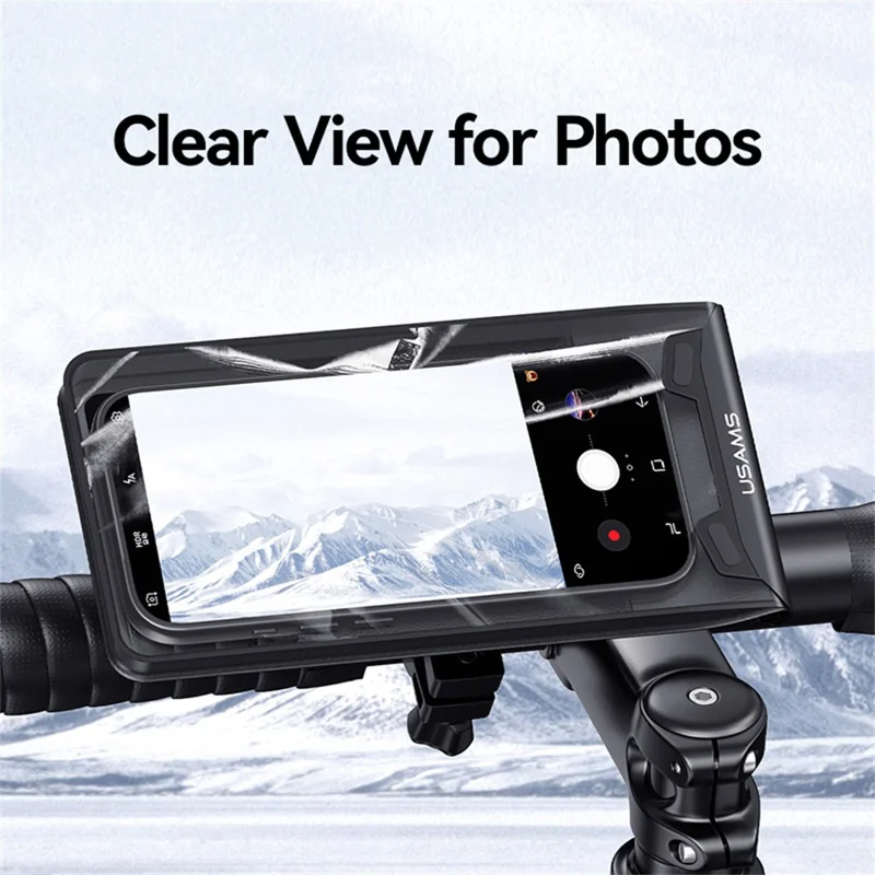 USAMS ZJ083 Waterproof Cycling Phone Holder Bike Handlebar Mount Touch Screen Compatible Phone Pouch