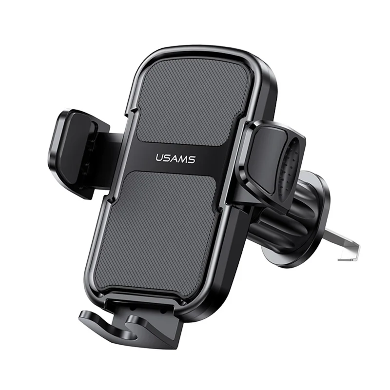 USAMS ZJ085 Air Vent Car Phone Holder One Touch Lock Release Rotating Phone Mount with Alloy Hook