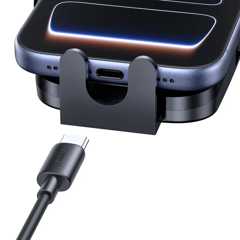 USAMS ZJ085 Air Vent Car Phone Holder One Touch Lock Release Rotating Phone Mount with Alloy Hook