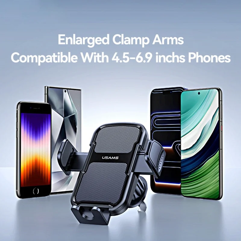 USAMS ZJ085 Air Vent Car Phone Holder One Touch Lock Release Rotating Phone Mount with Alloy Hook