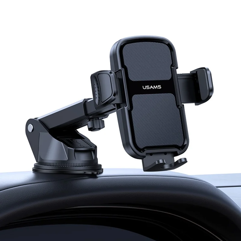 USAMS ZJ086 Car Dashboard Phone Mount One-Touch Release Rotating Phone Holder Support Horizontal / Vertical Views