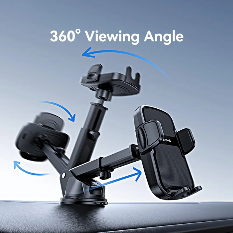 USAMS ZJ086 Car Dashboard Phone Mount One-Touch Release Rotating Phone Holder Support Horizontal / Vertical Views