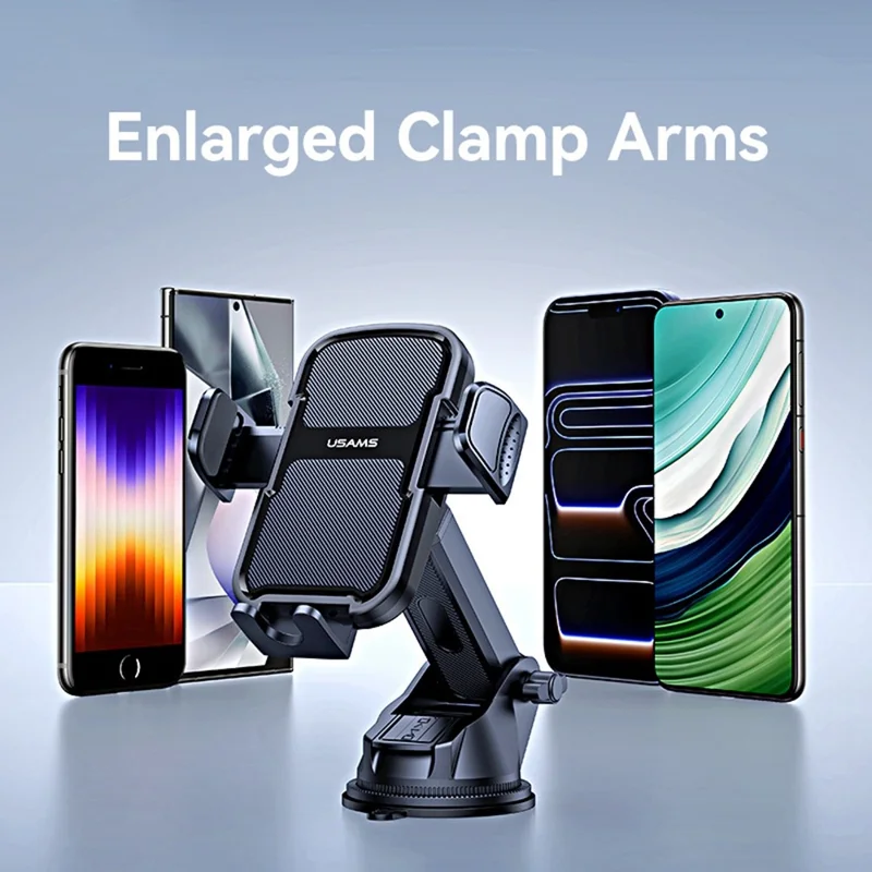 USAMS ZJ086 Car Dashboard Phone Mount One-Touch Release Rotating Phone Holder Support Horizontal / Vertical Views