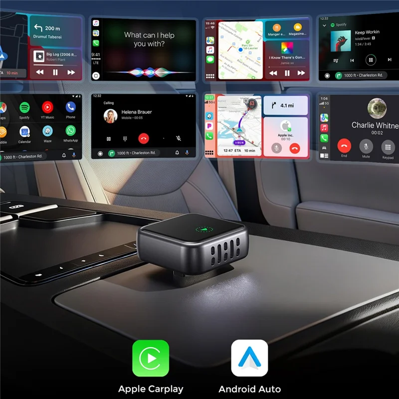 Adaptateur JOYROOM JR-CP3 2 en 1 sans fil CarPlay Android Auto, Dongle USB-A à connexion automatique rapide - Noir