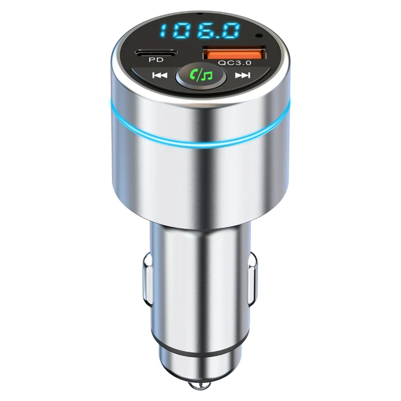 Car FM Transmitter Bluetooth-compatible 5.3 PD 20W QC3.0 18W Fast Charger Supports Hands-Free Call