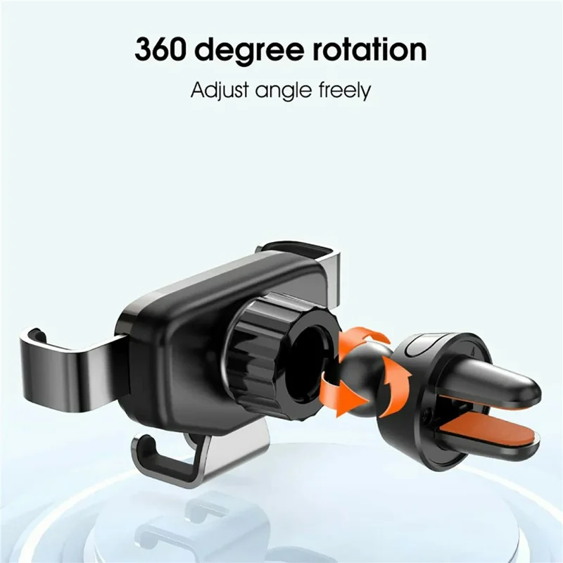 LDNIO MG13 Gravity Car Mount Air Vent Universal Phone Holder with Silicone Pads 360 Degree Rotatable Auto-Grip Mechanical Stand - Black