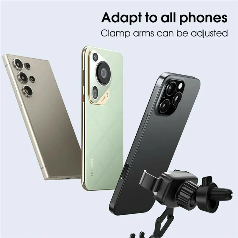 LDNIO MG13 Gravity Car Mount Air Vent Universal Phone Holder with Silicone Pads 360 Degree Rotatable Auto-Grip Mechanical Stand - Black