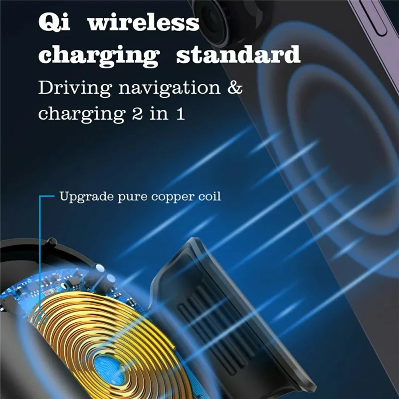 LDNIO MW21 15W Qi Wireless Charging Car Mount Electric Auto-Sensing Auto Clamp Air Vent Phone Holder - Black