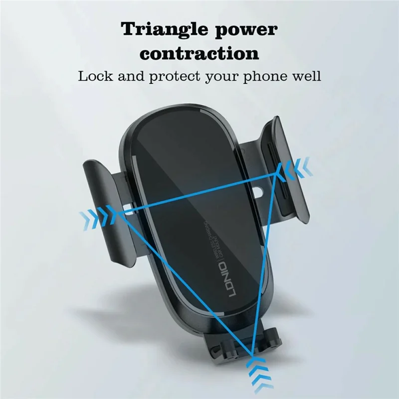 LDNIO MW21 15W Qi Wireless Charging Car Mount Electric Auto-Sensing Auto Clamp Air Vent Phone Holder - Black