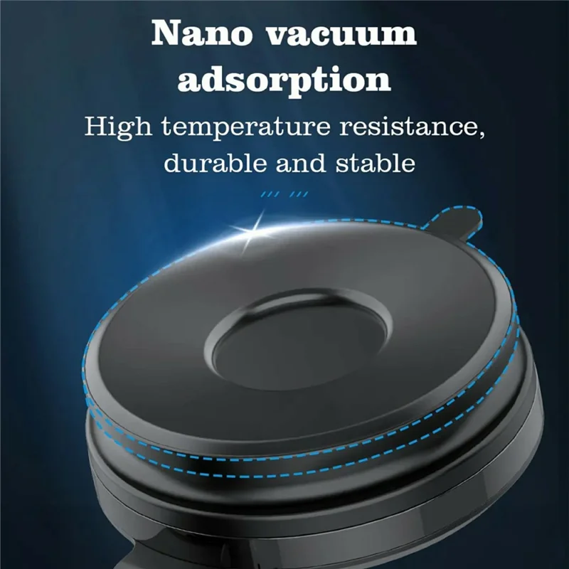 LDNIO MW21-1 Support de Voiture avec Chargeur Sans Fil 15 W, Support de Téléphone Auto-Grip à Serrage Électrique Automatique avec Base à Ventouse - Noir